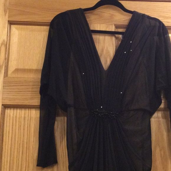 Tadashi Shoji Long Sleeve Ruched Gown - Picture 8 of 15